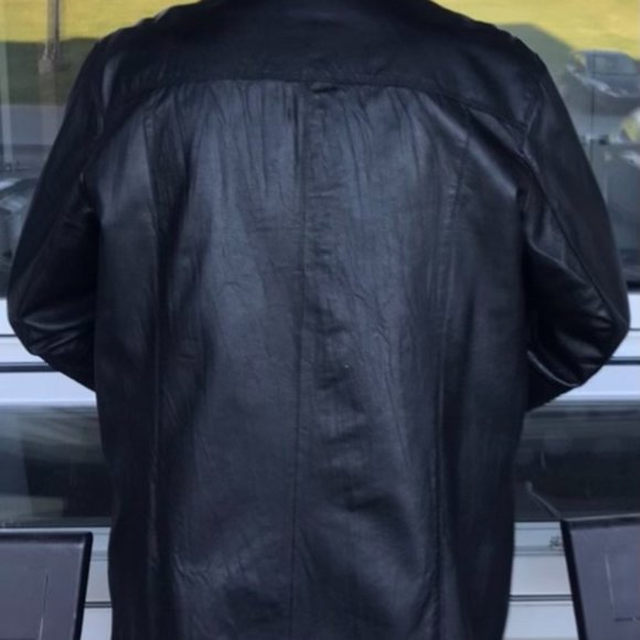 Men's Black/Brown Genuine Leather Jacket (Size L) - Picture 7 of 12